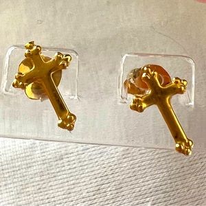 Holy Communion or Happy Easter Cross Earrings for Little Girls